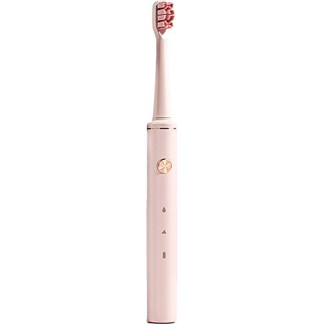 Brosse à dents électrique rechargeable par USB, poils souples, pour adultes, 2 vitesses, rose (1/5)