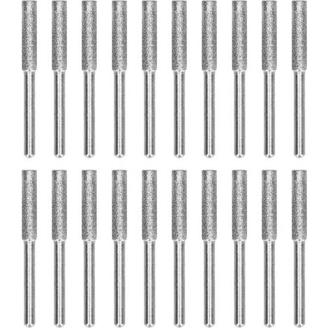 20 Stück Kettensäge Schleifkopf Schleiffräser Schleifkopf Rotationswerkzeug Schleifset (4mm - Silber)