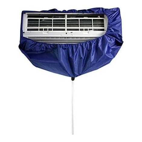 Waterproof Air Conditioner Protective Bag with 3m Water and Drain Hose, Air Conditioner Cleaning Protective Bag, Wall Mounted Air Conditioner Bag (Blue)