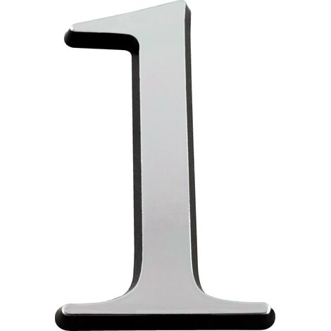 Novap – Chiffre 1 argent 40mm – Autocollant en plastique PS Choc – Pose facile sur surfaces lisses – 4621647