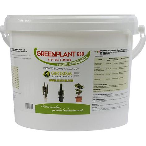 Greenplant, NPK(Mg) 6-21-36+(3) + microelementi (5 kg), concime in polvere idrosolubile per piante e fiori