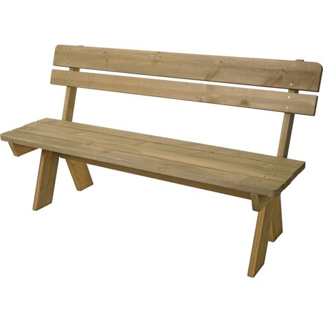 Mendler – Banc de jardin en pin massif 3 places – Construction stable 148cm – Qualité gastronomique – Surface lisse et facile à entretenir (1/6)