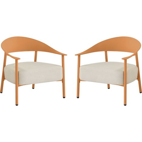 Set di 2 poltrone da giardino "Céora" in plastica e metallo - Arancione