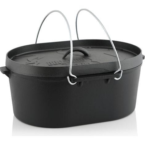 BBQ-Toro Pentola da forno olandese DO10 - Pentola in ghisa da 9,3 l, teglia da 10 QT (1/2)