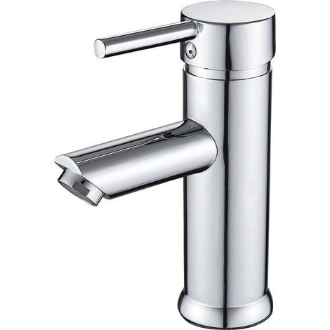 Waschtischarmatur – Einhebelmischer – Korpus aus massivem, verchromtem Messing – Anschlüsse G3/8" und G1/2" – Für moderne Badezimmer – 1-teilig (1/5)