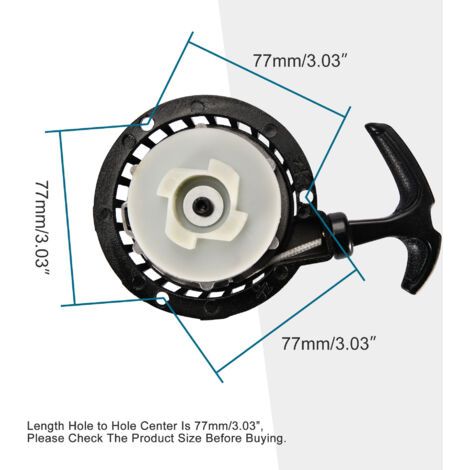 Démarreur à rappel en alliage d'aluminium adapté aux mini-motos, cruisers, quads et motos à quatre roues de type 40/44-6 à deux temps de 47cc et 49cc mini-démarreur facile à tirer en nylon avec vis n (1/3)