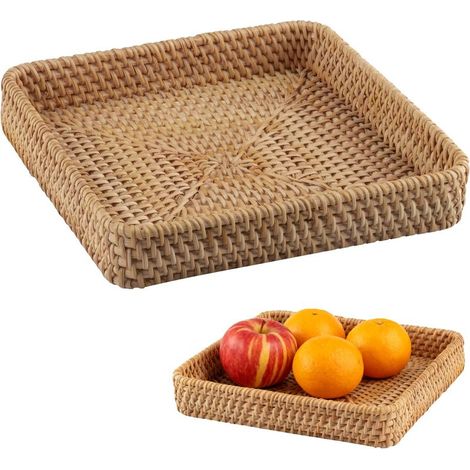 Panier de Rangement en Rotin Plateaux Salle de Bain (1/4)