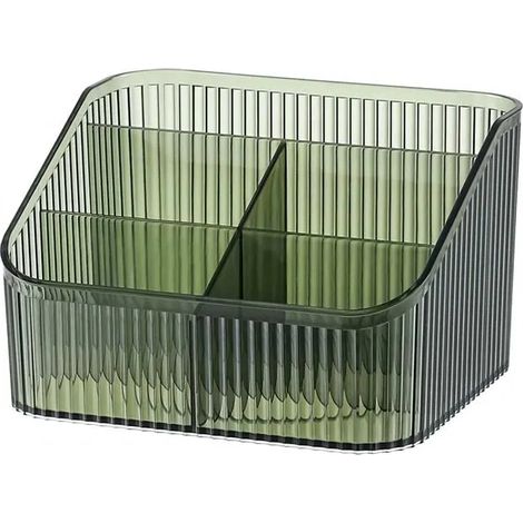 Rangement Maquillage, Organisateur 5 Compartiments, Porte-Pinceaux en Acrylique, Coiffeuse pour Cosmétiques, Eyeliners, Rou - Vert L (1/5)