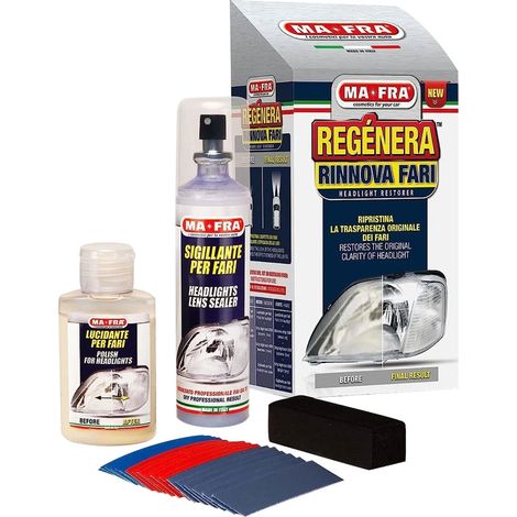 KIT RINNOVA FANALI 'REGENERA FARI' confezione da 19 pezzi  - MA-FRA