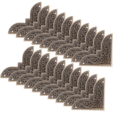 Lot de 20 protections d'angle antiques pour boîtes vintage, coins (1/5)