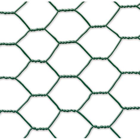 NORTENE Grillage métal plastifié - 1 x 5 m/13 x 0,7 mm "Galvanex Plast 13" - triple torsion -Vert