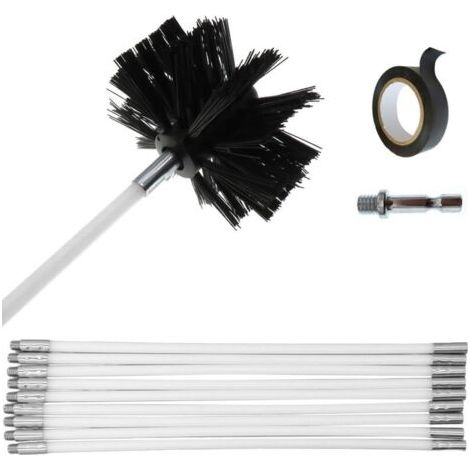Brosse de ramonage,12 brosses de nettoyage pour paroi interne de conduits de cheminée,pour conduits de sécheuse,tige de 16 pouces