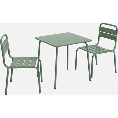 Set tavolino in metallo per bambini e 2 sedie