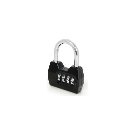 Cadenas à 4 chiffres – Antivol extérieur résistant à l'eau – Alliage de zinc – Noir – (1/5)