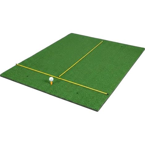 Tappetino da golf per allenamento, in erba sintetica, dimensioni 1,0 m x 0,5 m, adatto per uso interno ed esterno, include 2 tee in gomma e 2 bastoncini di allineamento. (1/5)