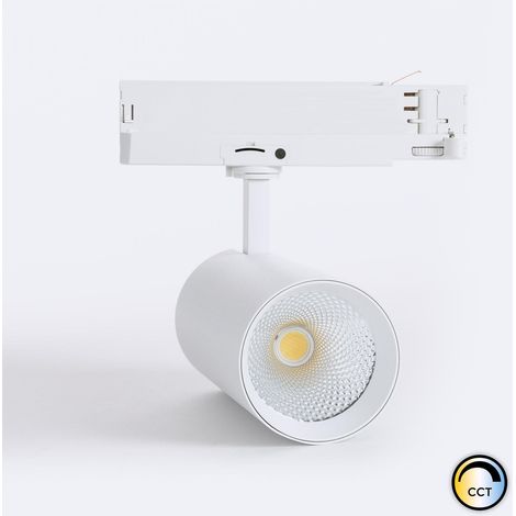 Spot LED sur Rail Triphasé 40W Carlo CCT Sélectionnable Blanc (4000K - 5000K - 6000K) Sélectionnable