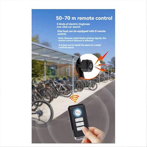 Fahrrad-Vibrationsalarm mit USB-Ladefunktion und Fernbedienung (1/5)