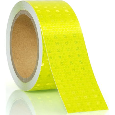 Ruban de signalisation réfléchissant, 10 mètres x 5 centimètres, imperméable et auto-adhésif, convient aux véhicules, voitures et remorques.