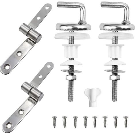Toilet Seat Fastener, Toilet Seat Hinges, Stainless Steel Toilet Seat Hinges Universal Fit Most Toilets (1/5)