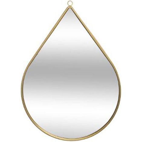 Atmosphera – Miroir mural en métal goutte 29 cm – Forme goutte – Dimensions L. 21 x l. 1,2 x H. 29 cm – Finition dorée élégante (1/2)