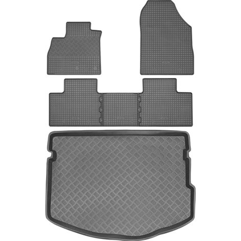 Renault Scenic IV Minivan de 2016 SET - Alfombrillas de goma para coche + alfombrilla para maletero