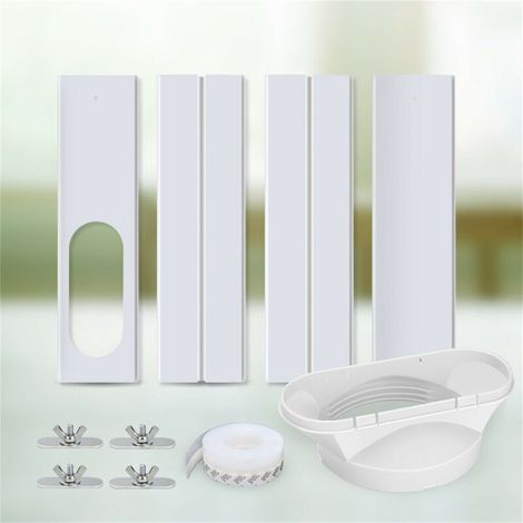 Kit de aire acondicionado con paneles de ventana ajustables y boquilla plana (1/4)