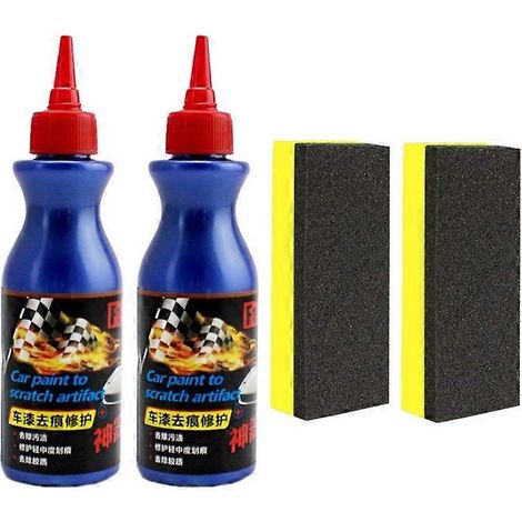 Lot de 2 produits pour effacer les rayures de carrosserie, soin et polissage de la peinture automobile, réparation de peinture. (1/4)