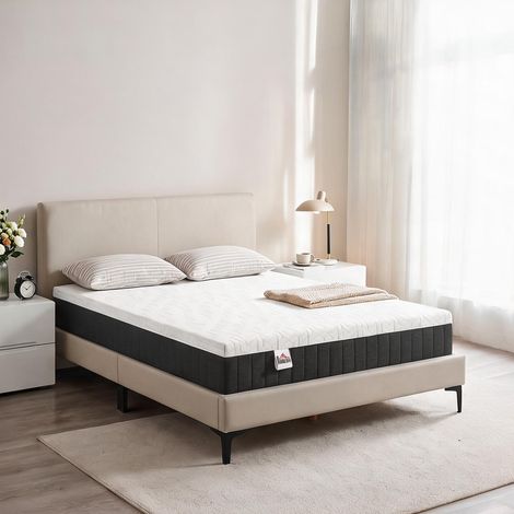 Matelas gris et blanc 190 x 140 x 25 cm (1/5)