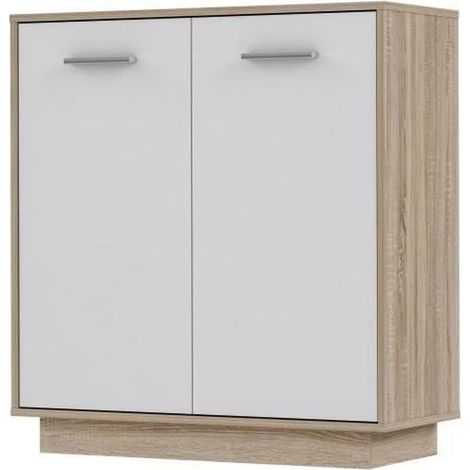 Credenza moderna rovere e bianco 2 ante zona giorno 83x88 Antuza (1/5)