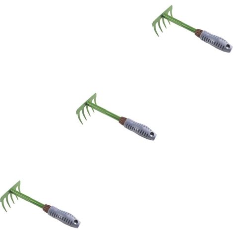 3 Pièces Outil de râteau Outillage de Jardin Outils Jardin Râteau pour Le Jardin Outillage Jardin grelinette Jardinage Pot Jardin râteau de Jardin râteaux de Jardin en métal Green (1/5)