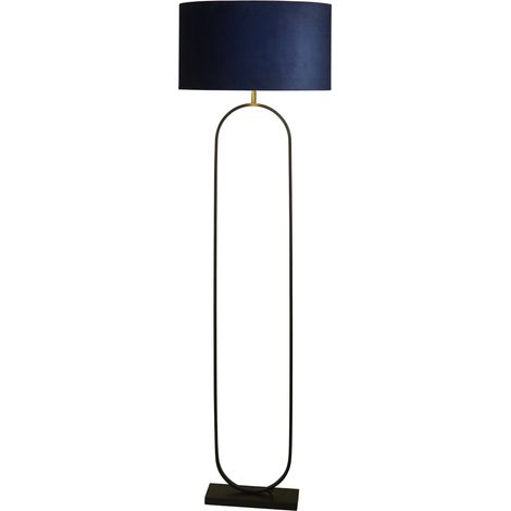 Searchlight Modish Lampadaire, noir, abat-jour bleu marine, 1 x E27 (1/5)