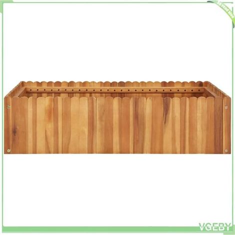 Lit surélevé de jardin - FAFEICY - 45922 - Bois d'acacia massif - 100x100x25 cm - Résistant aux intempéries (1/4)