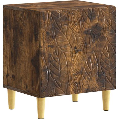 Bedside Table Smoked Oak 43 x 34.5 x 50 cm Engineered Wood vidaXL
