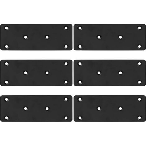 Panneau perforé 6 pièces, plaque de connexion de connecteur en métal, panneau perforé en fer plat, plaque de support noire (1/4)