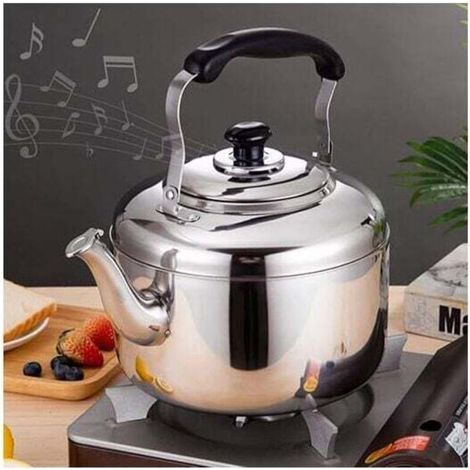 2L Bouilloire de cuisinière, Inox Théières pour Cuisinière, Bouilloire gaz, Poignée Résistante à la Chaleur, Théière Inox (1/3)