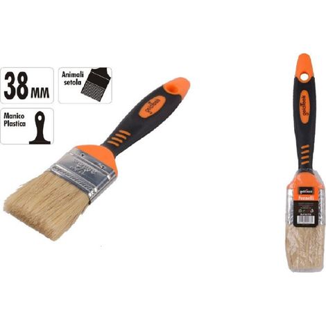 Kaela - Pennello Piatto 1.5" 38mm Setole Morbide Pittura Vernice Manico Antiscivolo 90276 - (1/2)