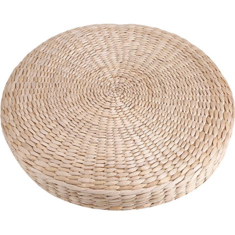 Pouf rond de 40 cm, coussin tatami, coussin de sol en paille, tapis de méditation et de yoga doux (1/5)