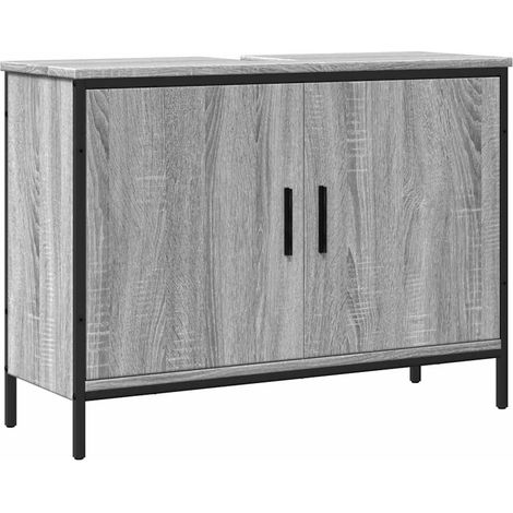 Armoire lavabo de salle de bain sonoma gris 80x30x60 cm