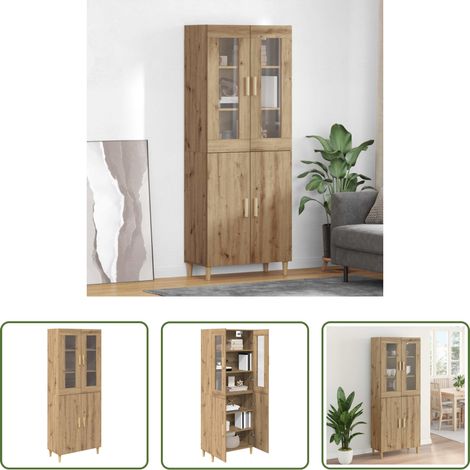 Rangement salon - Haut Armoire Chêne artisanal 69,5 x 34 x 180 cm (1/5)