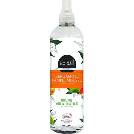 BOLDAIR - BRUME AIR & TEXILE - Parfum 100% naturel - Sans allergÃƒÂ¨nes - Ecocert - Non testÃƒÂ©s sur les animaux - Parfum Pamplemousse bergamote - 400 ml - Fabrication franÃƒÂ§aise