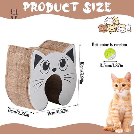 Magic Organ Scratching Post for Cardboard Toy Interactive 2 in 1 Cat Toys Magic Organ Cat Scratcher Board with Bells Magic Scratching Post for Foldable Toy (1/4)