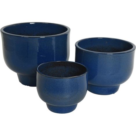 VASO MILA D.50XH40CM BLU SMALTATO. (1/2)