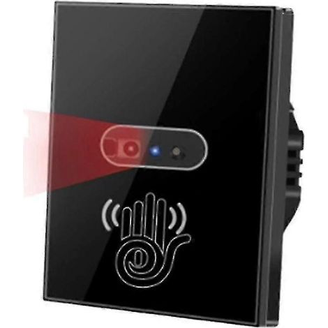 Drahtloser Wandschalter ohne Neutralleiter, Infrarotsensor, Touch-Glaspanel, Netzteil.