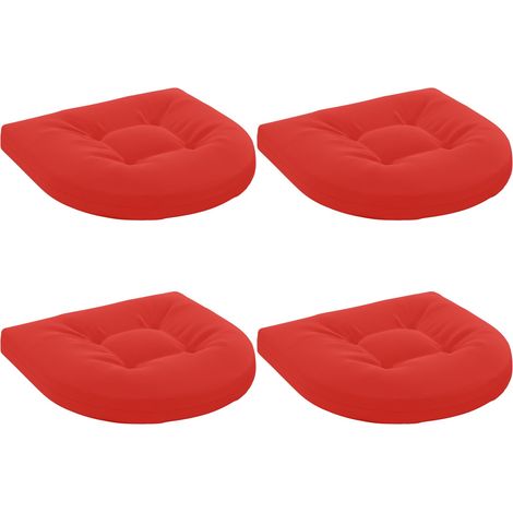 vidaXL Cuscini per Sedia in 4 Pezzi 4 pz 100% Poliestere Rosso