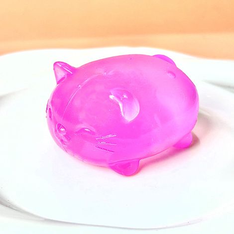 Jouet anti-stress Crystal Cat - Texture bonbon malté, rebond lent, idéal pour se détendre, jouet sensoriel anti-anxiété.Violet (1/3)