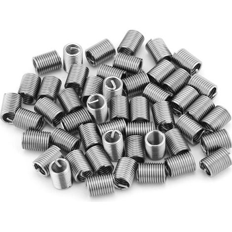 50 inserts filetés hélicoïdaux en acier inoxydable SS304, fil enroulé, longueur M6 x 1,0 x 2,5 (1/5)