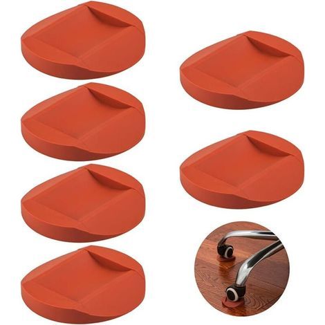 Set of 6 non-slip rubber pads for furniture, sofa and bed casters, for all types of flooring (1/5)