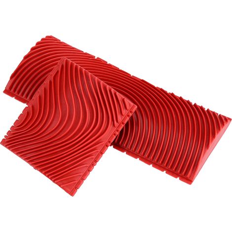 Lot de 2 pinceaux en caoutchouc à effet bois pour peindre les murs, outils de texture et de gravure, rouge (1/5)