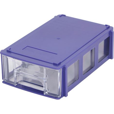 Tiroir de rangement empilable, Mini organisateur en plastique pour petites pièces, vis artisanale, coque bleue 140X90 40mm (1/5)