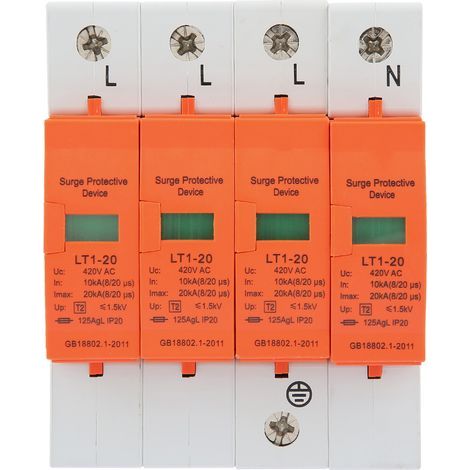 Dispositif de protection contre la surtension, Performances stables de 20KA Trerester pour la protection contre la foudre la connexion équipotentielle lorsque vous frappe (1/5)
